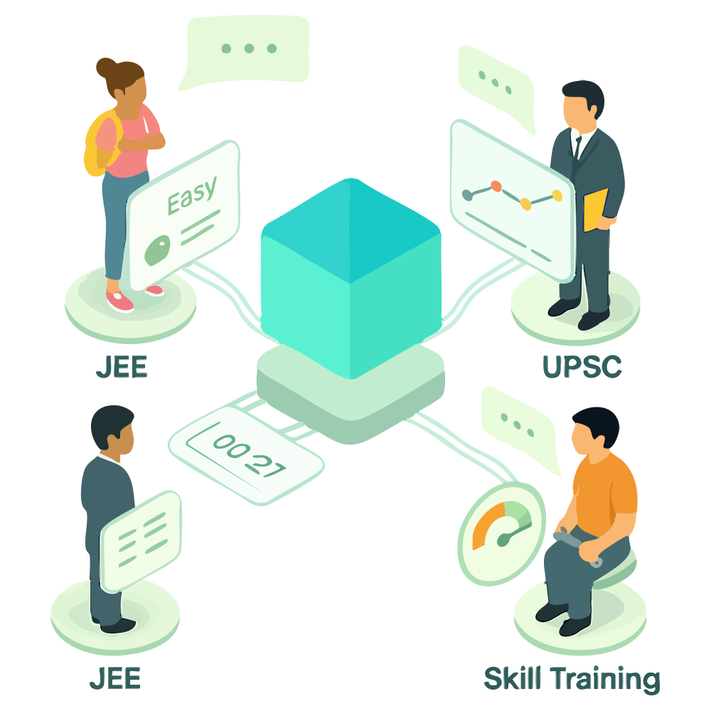 Learner practicing adaptive test prep on LearnX
