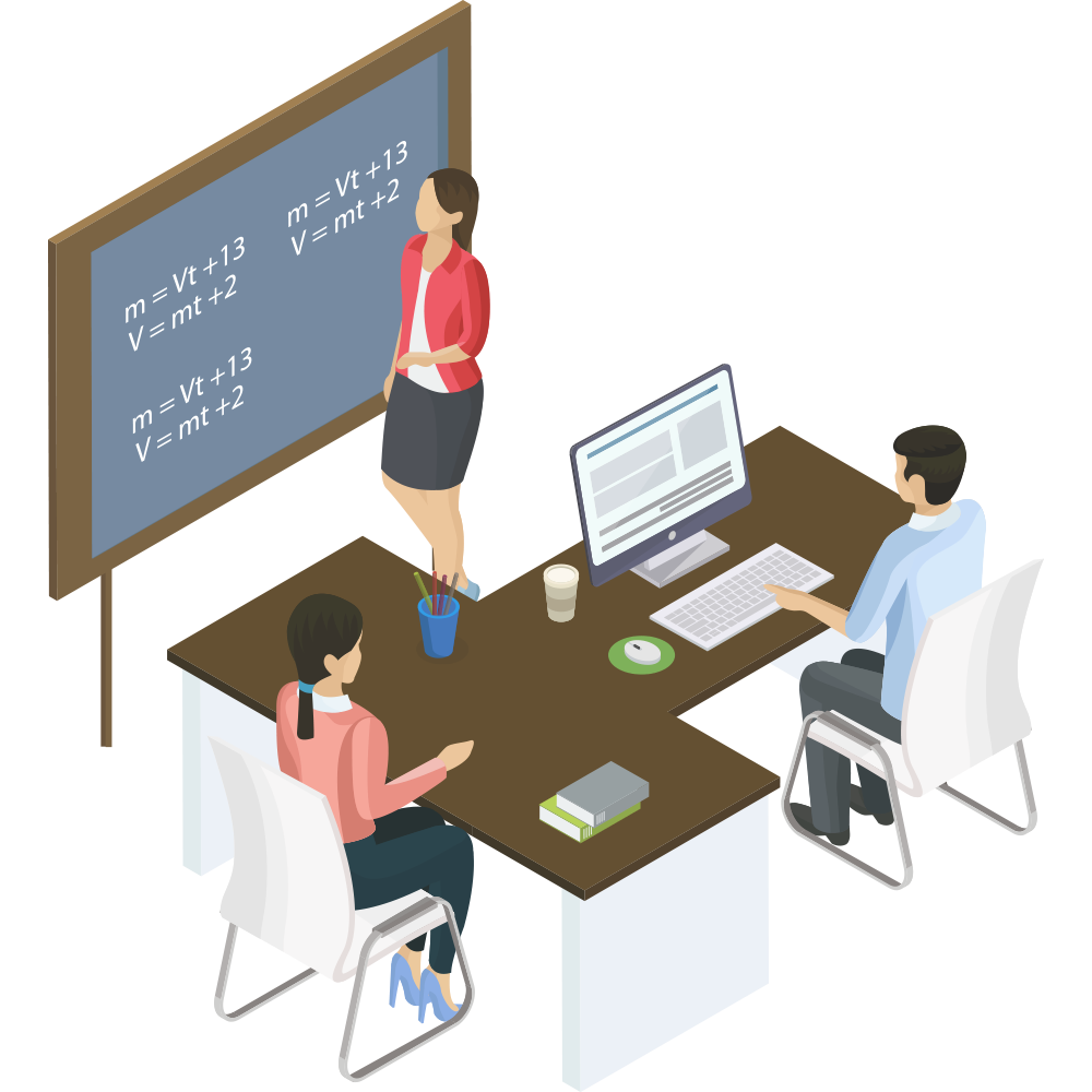 Illustration of LearnX batch management for coaching centers